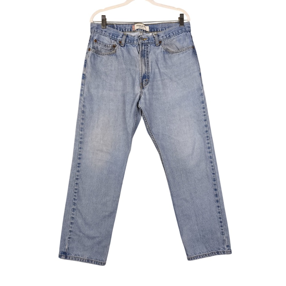 Levi's 505 Regular Fit Jeans Men's 35x30 Light Wash Straight Leg Denim
